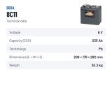 Rollstuhlbatterie Deka 8C11 6V 235Ah – technische Daten