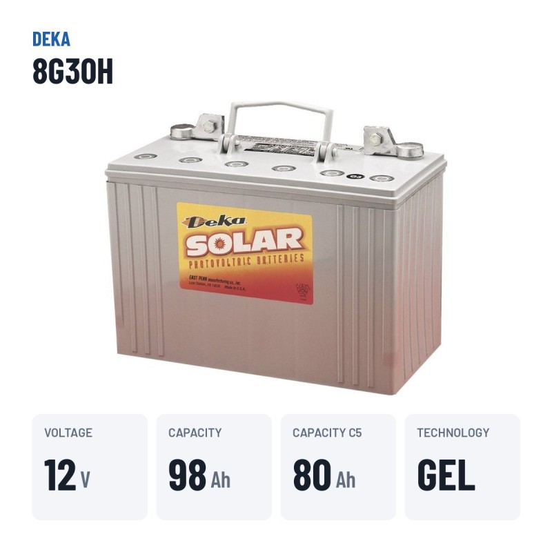 Batería de silla de ruedas Deka 8G30H 12V 97.6Ah GEL – datos clave