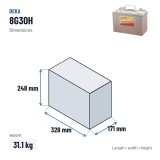 Batterie fauteuil roulant Deka 8G30H 12V 97.6Ah GEL – dimensions 328 × 171 × 248 mm
