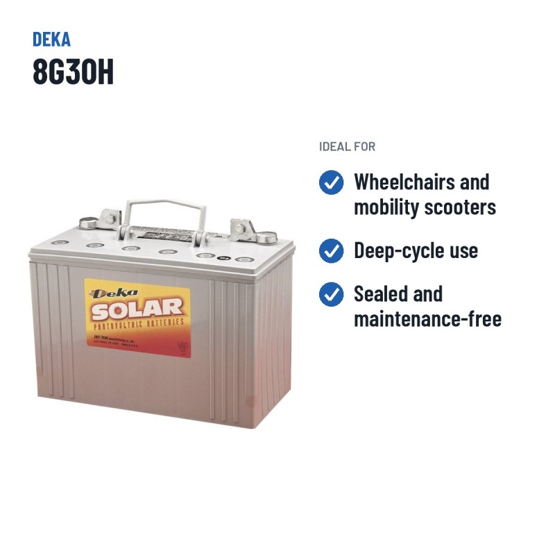 Batería de silla de ruedas Deka 8G30H 12V 97.6Ah GEL – usos recomendados
