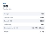 Bateria de cadeira de rodas Deka 8G31 12V 97.6Ah GEL – ficha técnica