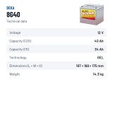 Batteria per carrozzina Deka 8G40 12V 40Ah GEL – scheda tecnica