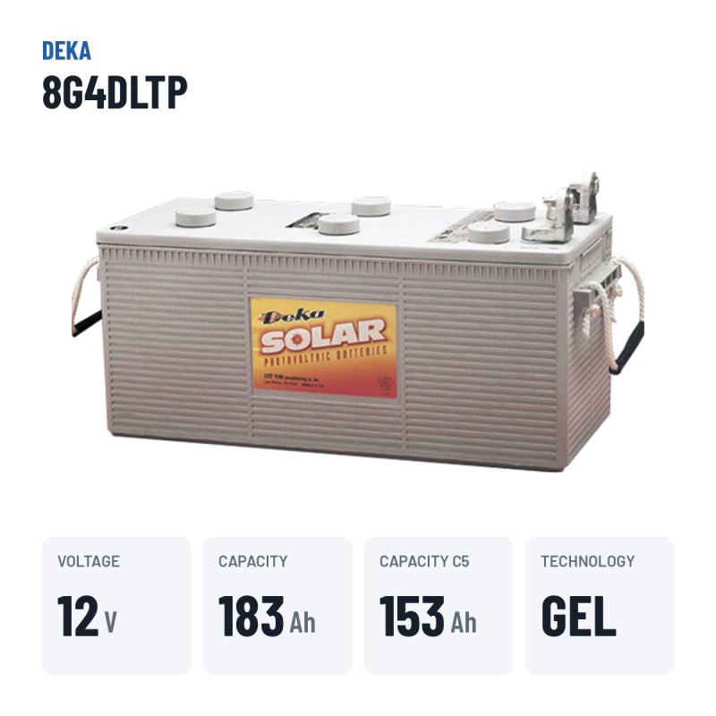 Batteria per carrozzina Deka 8G4DLTP 12V 183Ah GEL – dati principali
