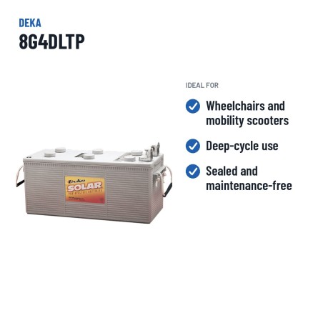 Batteria per carrozzina Deka 8G4DLTP 12V 183Ah GEL – usi consigliati
