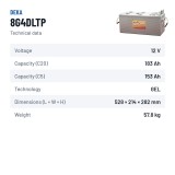 Batteria per carrozzina Deka 8G4DLTP 12V 183Ah GEL – scheda tecnica