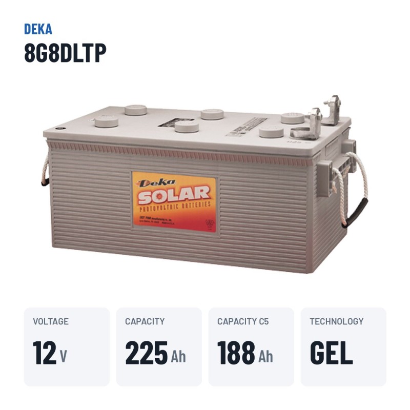 Batería de silla de ruedas Deka 8G8DLTP 12V 225Ah GEL – datos clave