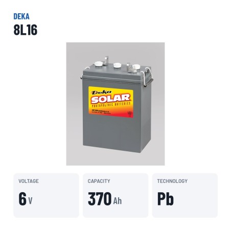 Batteria per carrozzina Deka 8L16 6V 370Ah – dati principali