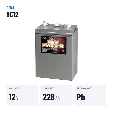 Batería de silla de ruedas Deka 9C12 12V 228Ah – datos clave