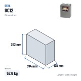 Batería de silla de ruedas Deka 9C12 12V 228Ah – medidas 394 × 178 × 362 mm