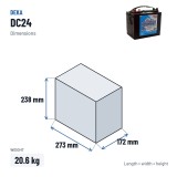 Bateria de cadeira de rodas Deka DC24 12V 75Ah – medidas 273 × 172 × 238 mm