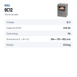 Batería de silla de ruedas Deka 9C12 12V 228Ah – ficha técnica