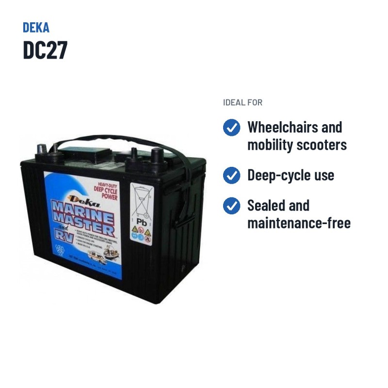Batteria per carrozzina Deka DC27 12V 90Ah – usi consigliati