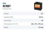 Bateria de cadeira de rodas Deka GC10DT 6V 215Ah – ficha técnica