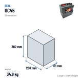 Bateria de cadeira de rodas Deka GC45 6V 255Ah – medidas 260 × 181 × 302 mm