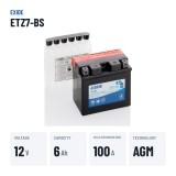 Motorradbatterie Exide ETZ7-BS 12V 6Ah 100A AGM – wichtigste Daten