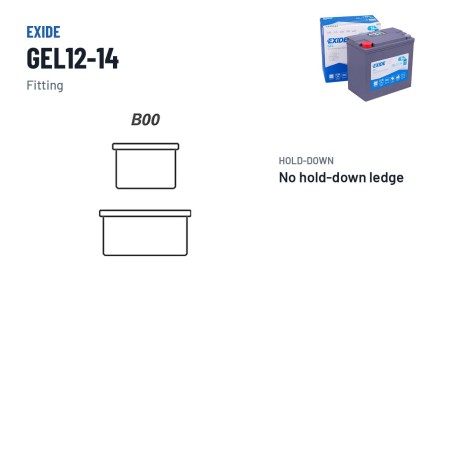 Batería de moto Exide GEL12-14 12V 14Ah 150A GEL – borne y sujeción