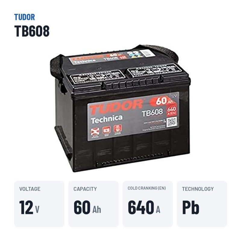 Bateria Start-Stop Exide TB608 12V 60Ah 640A – dados principais