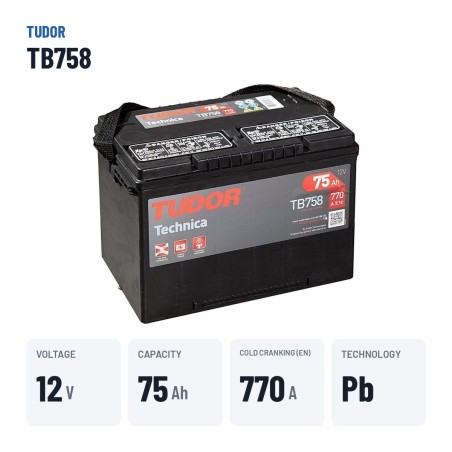 Start-Stop battery Exide TB758 12V 75Ah 770A – key specs
