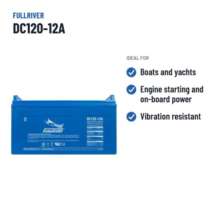 Bateria náutica Fullriver DC120-12A 12V 120Ah 750A AGM – utilizações recomendadas