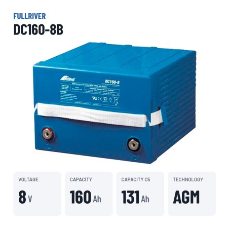 Batterie marine Fullriver DC160-8B 8V 160Ah AGM – caractéristiques clés