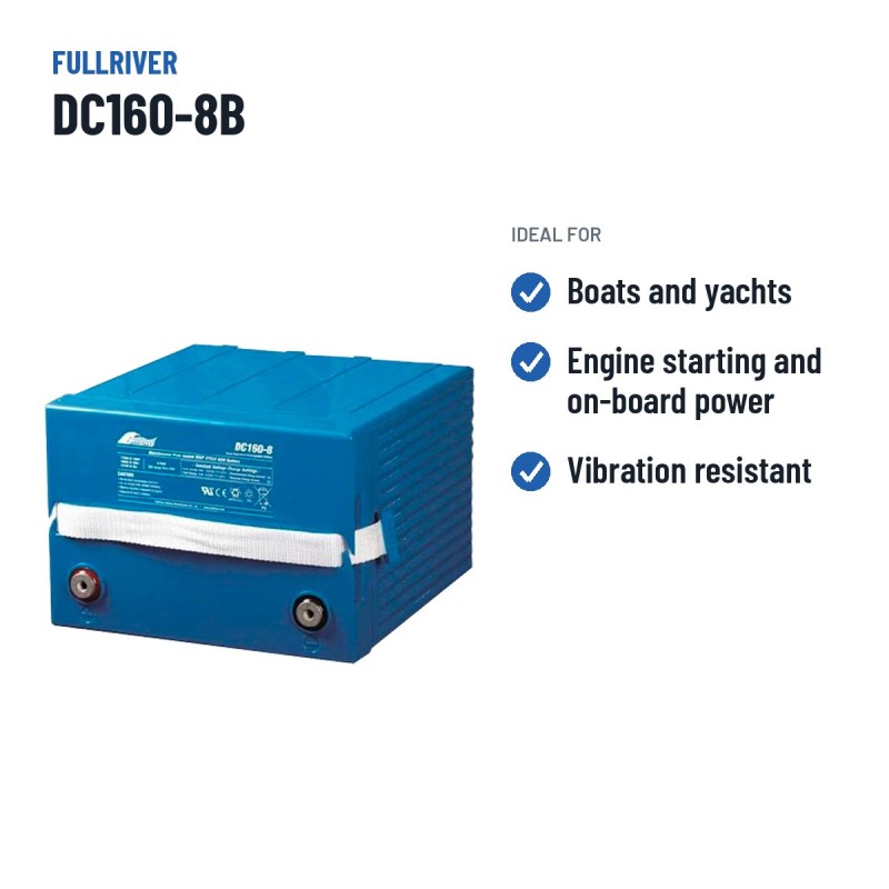 Batterie marine Fullriver DC160-8B 8V 160Ah AGM – utilisations recommandées