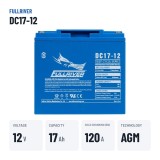 Marine battery Fullriver DC17-12 12V 17Ah 120A AGM – key specs