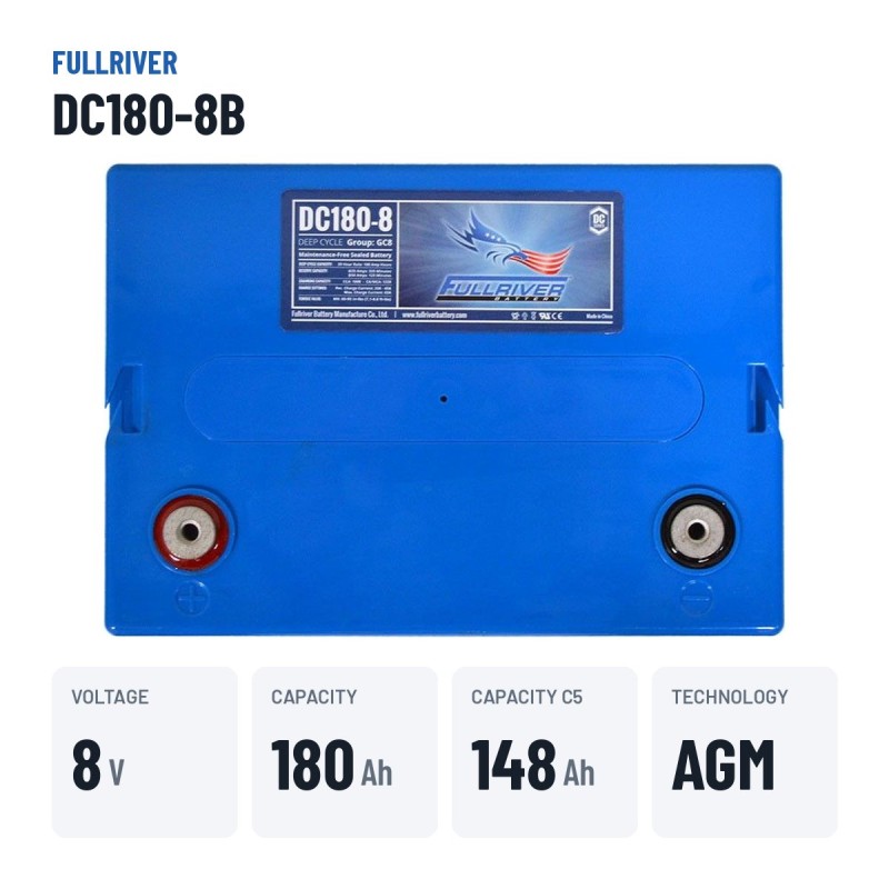 Batteria nautica Fullriver DC180-8B 8V 180Ah AGM – dati principali