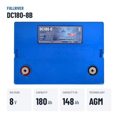 Batterie marine Fullriver DC180-8B 8V 180Ah AGM – caractéristiques clés