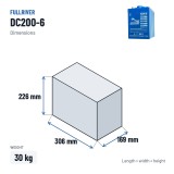 Marine battery Fullriver DC200-6 6V 200Ah 1050A AGM – dimensions 306 × 169 × 226 mm