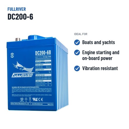 Marine battery Fullriver DC200-6 6V 200Ah 1050A AGM – recommended uses