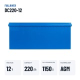 Marine battery Fullriver DC220-12 12V 220Ah 1150A AGM – key specs