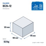 Marine battery Fullriver DC24-12 12V 24Ah 160A AGM – dimensions 165 × 176 × 125 mm