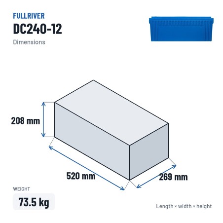 Batterie marine Fullriver DC240-12 12V 240Ah 1200A AGM – dimensions 520 × 269 × 208 mm