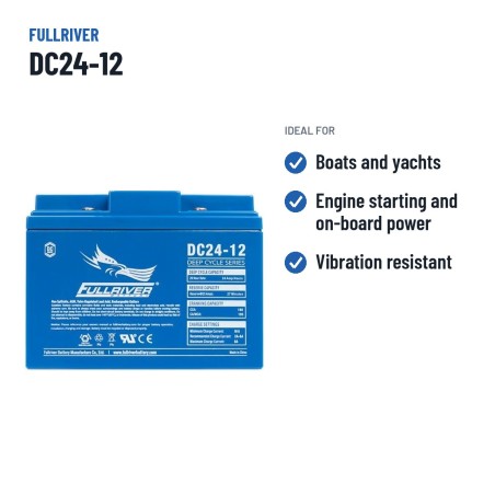 Bootsbatterie Fullriver DC24-12 12V 24Ah 160A AGM – empfohlene Einsatzbereiche