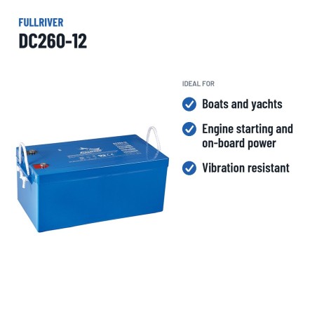 Marine battery Fullriver DC260-12 12V 260Ah 1525A AGM – recommended uses