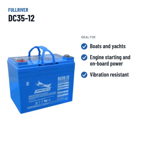 Marine battery Fullriver DC35-12A 12V 35Ah AGM – recommended uses