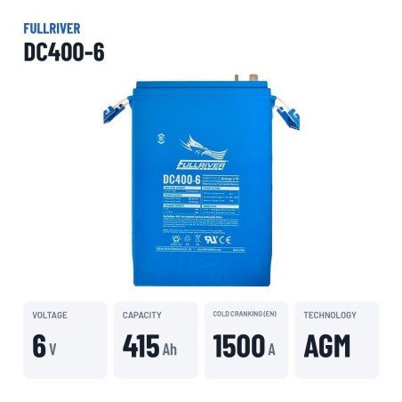 Marine battery Fullriver DC400-6 6V 415Ah 1500A AGM – key specs
