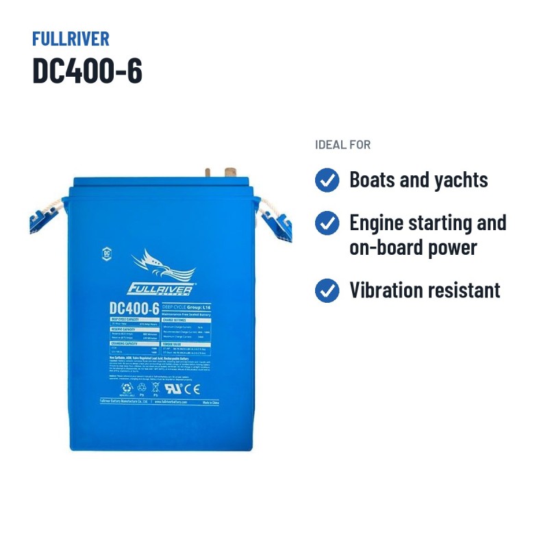 Marine battery Fullriver DC400-6 6V 415Ah 1500A AGM – recommended uses