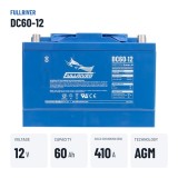 Marine battery Fullriver DC60-12A 12V 60Ah AGM – key specs