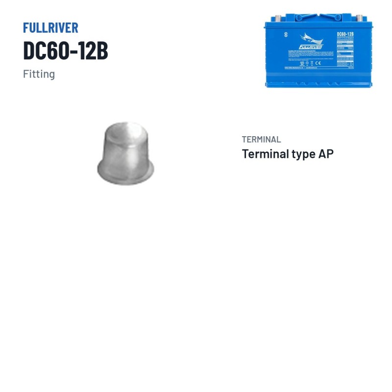 Bateria náutica Fullriver DC60-12B 12V 60Ah 510A AGM – terminal e fixação