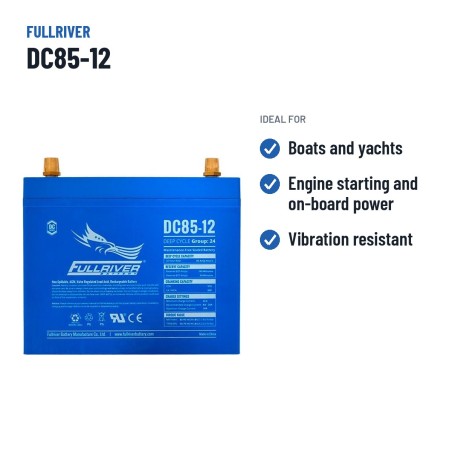 Bateria náutica Fullriver DC85-12 12V 85Ah 510A AGM – utilizações recomendadas