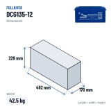 Caravan battery Fullriver DCG135-12 12V 135Ah AGM – dimensions 482 × 170 × 229 mm