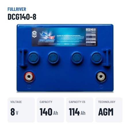 Wohnmobilbatterie Fullriver DCG140-8 8V 140Ah AGM – wichtigste Daten