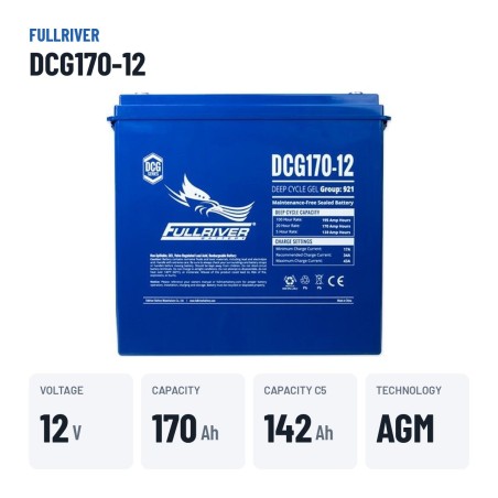 Wohnmobilbatterie Fullriver DCG170-12 12V 170Ah AGM – wichtigste Daten