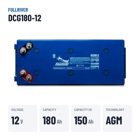 Bateria de caravana Fullriver DCG180-12 12V 180Ah AGM – dados principais