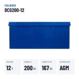Batterie camping-car Fullriver DCG200-12 12V 200Ah AGM – caractéristiques clés