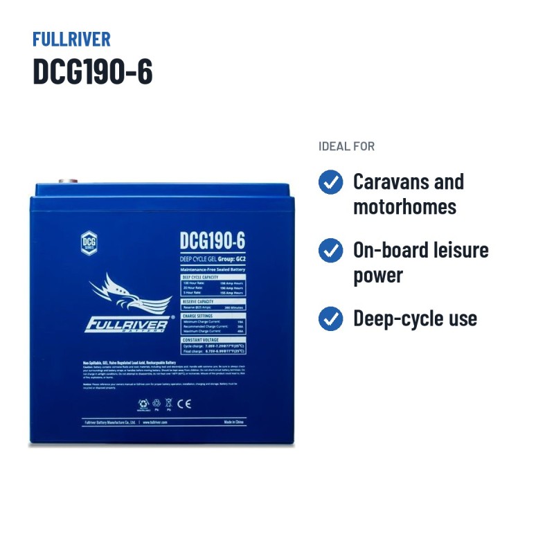 Wohnmobilbatterie Fullriver DCG190-6 6V 190Ah AGM – empfohlene Einsatzbereiche