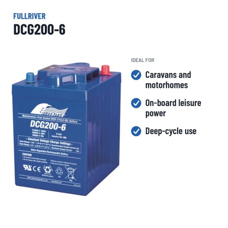 Bateria de caravana Fullriver DCG200-6 6V 200Ah AGM – utilizações recomendadas