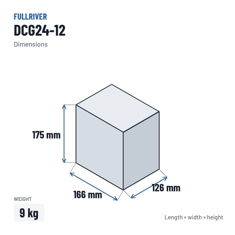 Rollstuhlbatterie Fullriver DCG24-12 12V 24Ah AGM – Abmessungen 166 × 126 × 175 mm