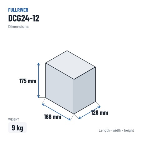 Rollstuhlbatterie Fullriver DCG24-12 12V 24Ah AGM – Abmessungen 166 × 126 × 175 mm